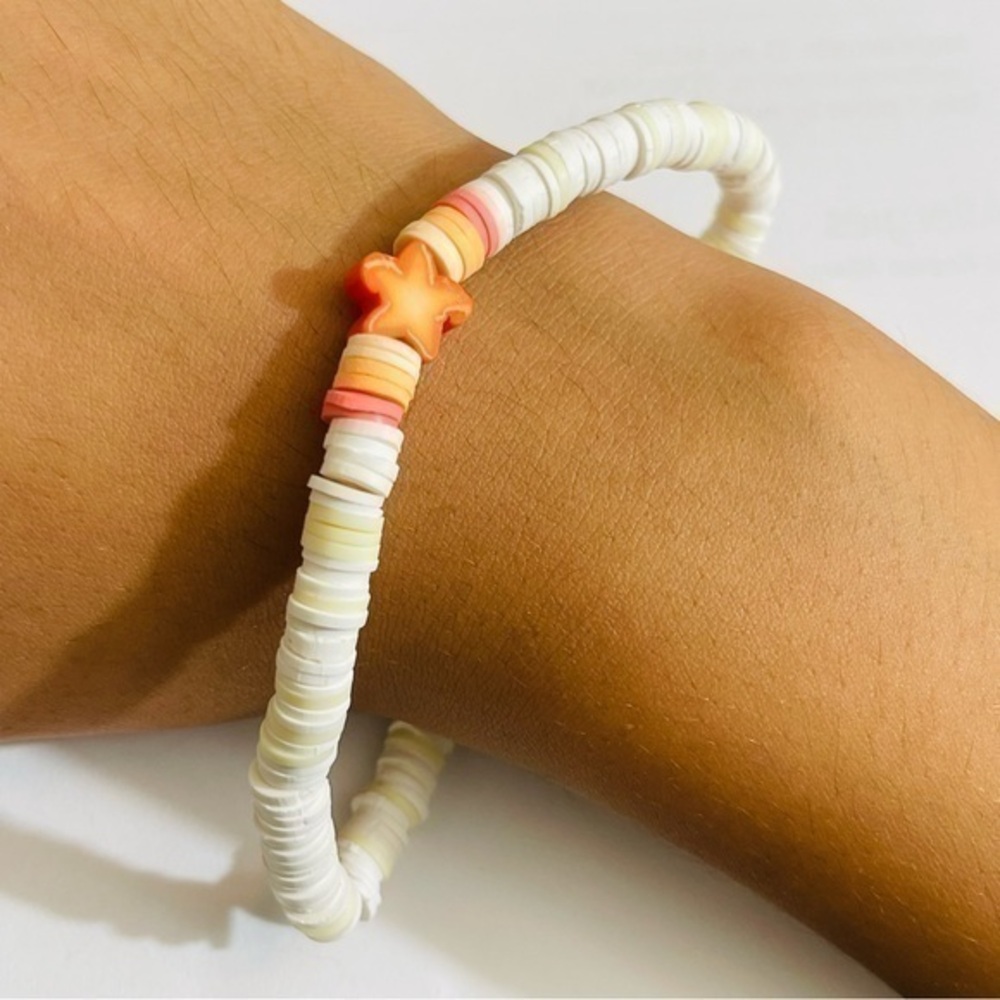 Personalized Custom Beaded Name Bracelet Size 8” inches Orange/Yellow